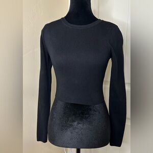 Zara Black Long Sleeve Crop top- Size Small